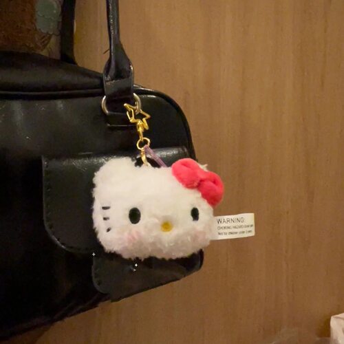实拍-日本kitty猫星星扣书包挂件可爱猫头包包钥匙扣毛绒公仔kT猫