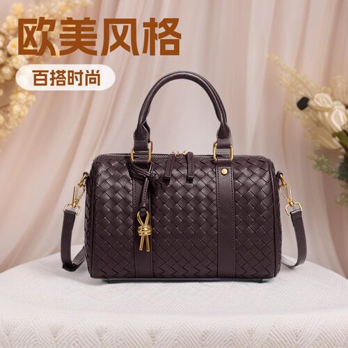 香港专柜正品编织女包百搭波士顿
