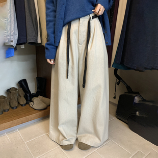 想象家SailorMoon韩系休闲裤女2025新款高腰显瘦百搭直筒阔腿长裤