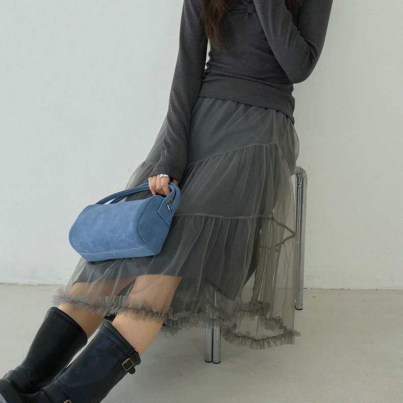 2026早春新款超仙网纱毛呢双层不规则半身裙女高腰显瘦蛋糕蓬蓬裙,女装/女士精品,半身裙,淘宝优惠券,粉丝福利购,淘宝优惠卷