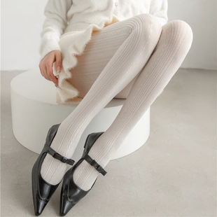 爱心白丝袜秋季 袜女纯欲洛丽塔lolita袜子JK打底袜 天鹅绒白色连裤