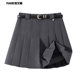 学院风灰色百褶裙短裙女小个子百搭显瘦纯色高腰A字半身裙JK裙