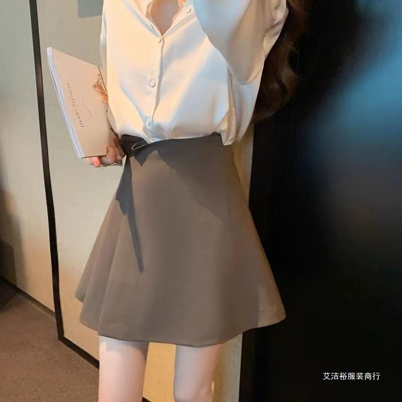不规则半身裙女2025夏季新款高腰减龄a字裙百褶裙显瘦包臀短裙子