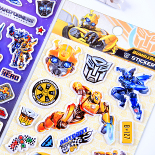 变形金刚大黄蜂擎天柱汽车立体3D海绵贴纸早教儿童手工玩具小贴画