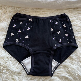39不退换 外贸日单甜美小熊印花黑色内裤女 三角裤可爱少女风短裤