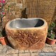 天然原石庭院石头拖把池落地式 红皮墩布池拖布盆一体拖把盆拖布池