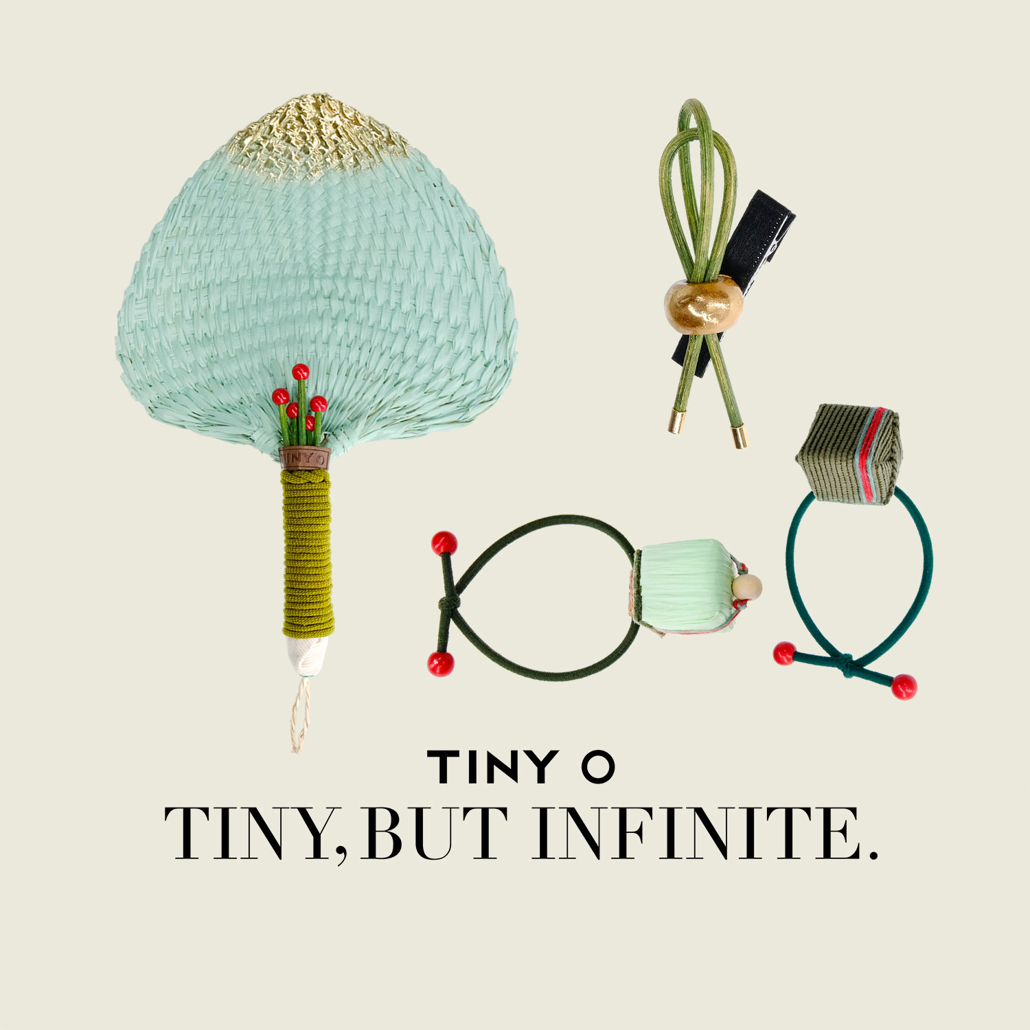 TINY O原创 蒲艾序 端午特辑竹编蒲扇头饰边夹新中式发圈儿童礼物
