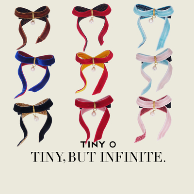 TINY O原创 爱丽丝之梦 闪耀蝴蝶结高级发夹质感女童边夹发卡