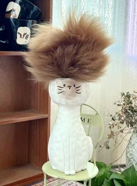 创意猫咪收纳桶+羊毛除尘掸 多功能收纳桶 家用清洁掸子 收纳摆件