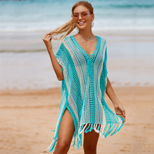 防晒衣宽松大码针织比基尼