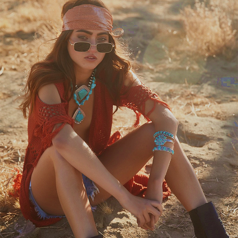 欧美度假防晒针织开衫比基尼泳衣