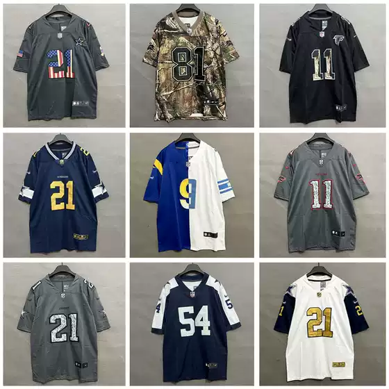 American Street Style Harajuku Hip-Hop Digital Bf Hip-Hop Style Loose Embroidered Jersey Rugby Short-Sleeve Unisex Trendy