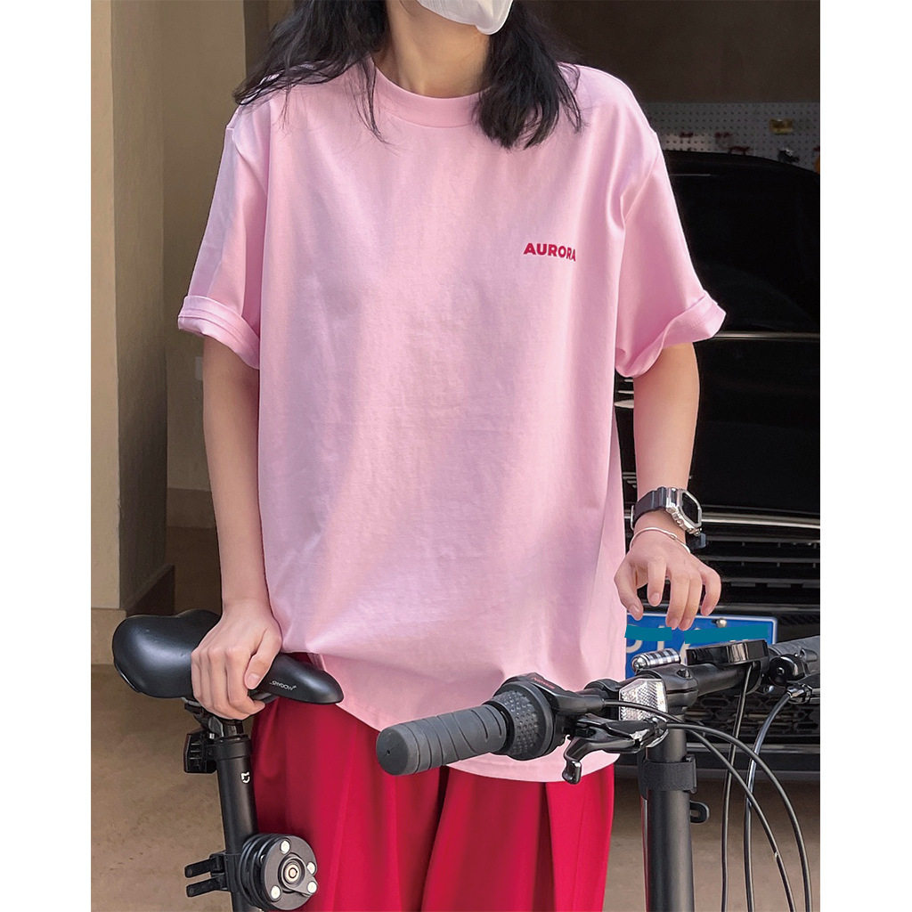 有乐夏季新款韩版ins简约字母印花圆领短袖T恤宽松显瘦舒适休闲