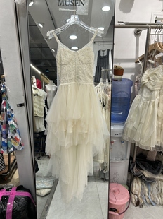 法式吊带连衣裙女高级感气质名媛生日party小礼裙网纱拖尾公主裙