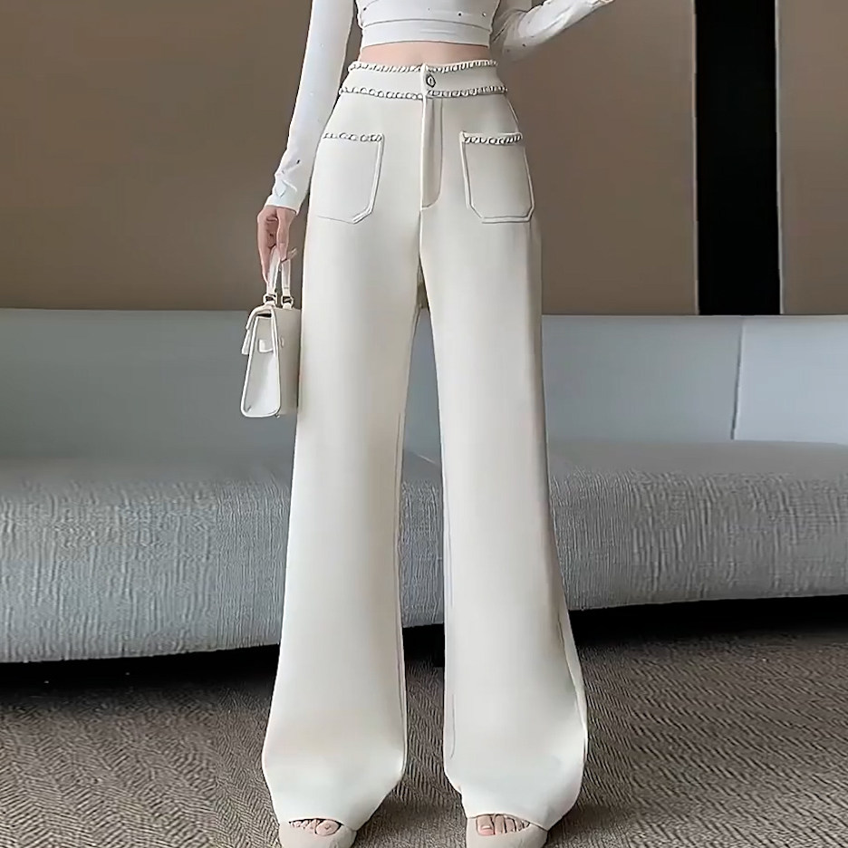 小香风裤子女时尚洋气时髦轻奢高级感直筒裤春季2026新款阔腿裤,女装/女士精品,大码裤装,淘宝优惠券,粉丝福利购,淘宝优惠卷