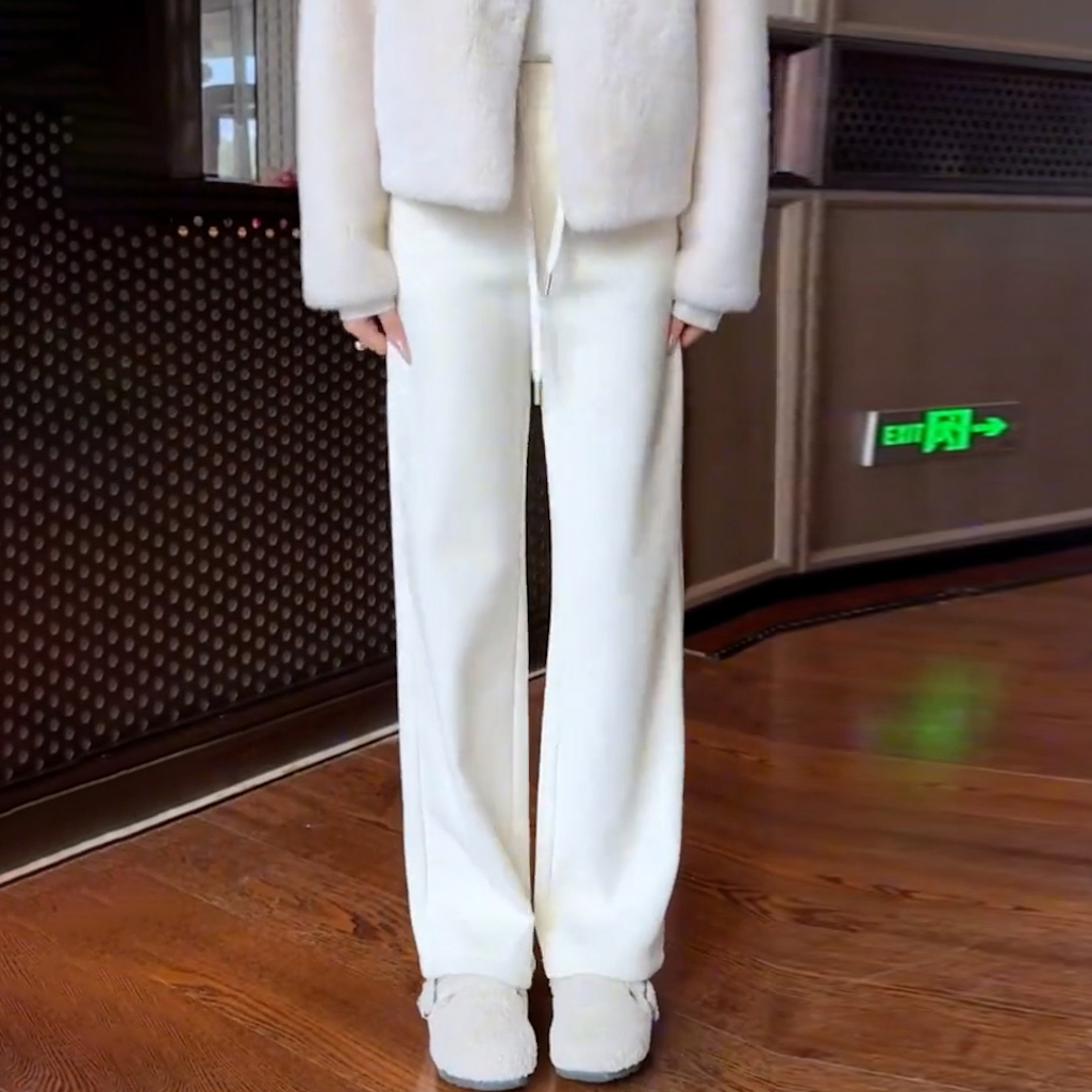 冬季女窄版休闲简约弹力直筒裤