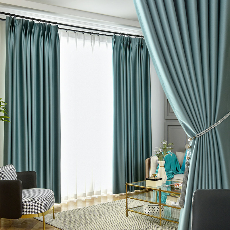 棉麻亚麻简约轻奢高精密窗帘遮光布家居办公卷帘百叶上门包安装