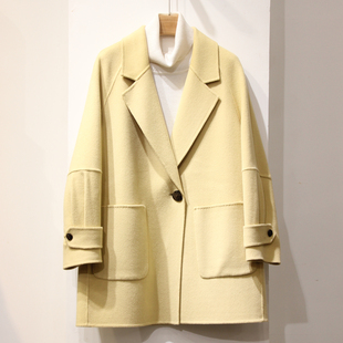 高端品牌秋冬新款双面羊绒大衣女中长小个子韩版羊毛大衣毛呢外套