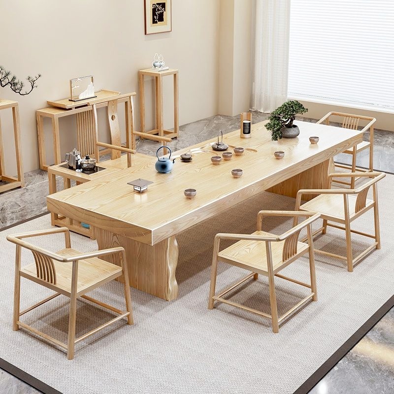 实木茶桌椅组合现代简约茶台会客区新中式办公室茶几长方形条桌,商业/办公家具,茶台/茶桌,淘宝优惠券,粉丝福利购,淘宝优惠卷