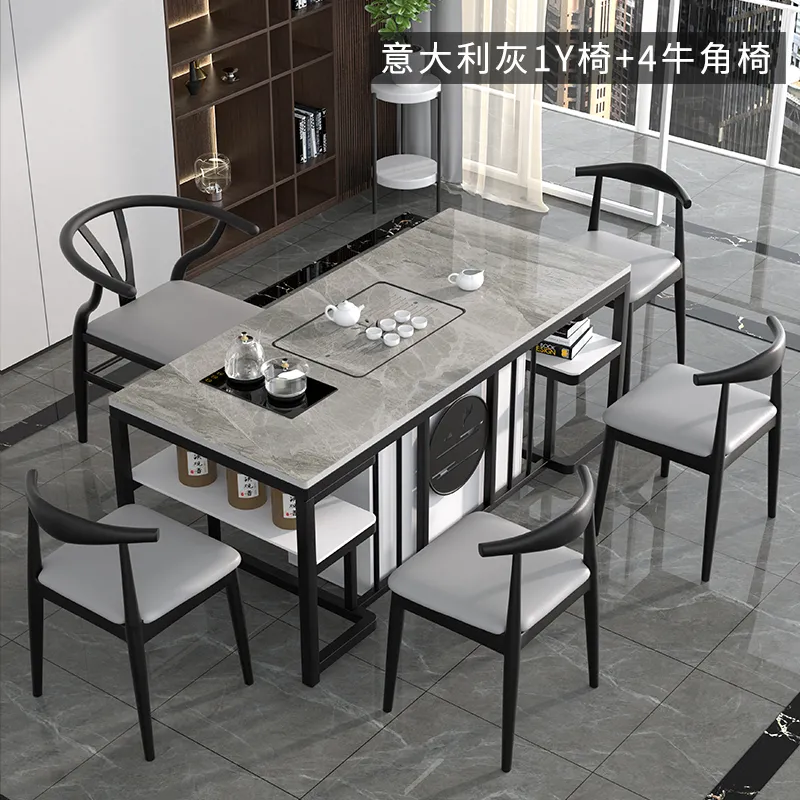 轻奢岩板茶桌椅组合办公室美容院现代泡茶桌阳台茶桌椅一体一整套,商业/办公家具,茶台/茶桌,淘宝优惠券,粉丝福利购,淘宝优惠卷