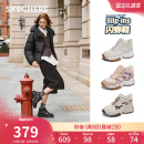 斯凯奇闪穿鞋|2025冬季新款女老爹鞋休闲运动鞋加绒保暖中高帮鞋