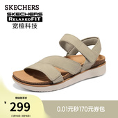 新款 宽楦气质增高休闲鞋 女鞋 外穿坡跟舒适夏季 凉鞋 斯凯奇2026春季