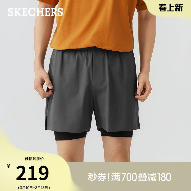 斯凯奇2026年春季新款男子舒适百搭短裤宽松时尚休闲裤户外运动裤