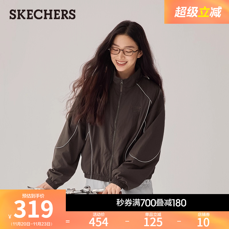 斯凯奇女宽松休闲防泼水运动外套