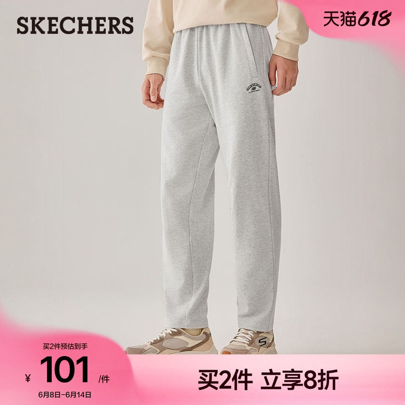斯凯奇夏季流行时尚男裤流行百搭针织长裤柔软亲肤休闲运动长裤