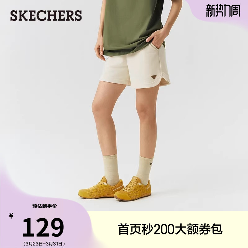 斯凯奇2026年夏季新款女子宽松短裤百搭舒适休闲裤时尚复古运动裤