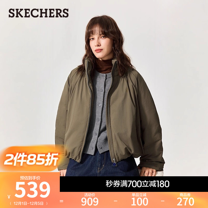 斯凯奇女款冬季新款防泼水羽绒服