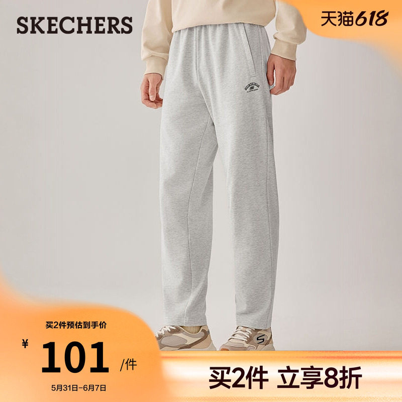 斯凯奇夏季流行时尚男裤流行百搭针织长裤柔软亲肤休闲运动长裤