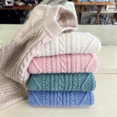 儿童毛衣纯色男童羊绒衫 加厚女童羊毛针织衫 中大童套头中高领百搭