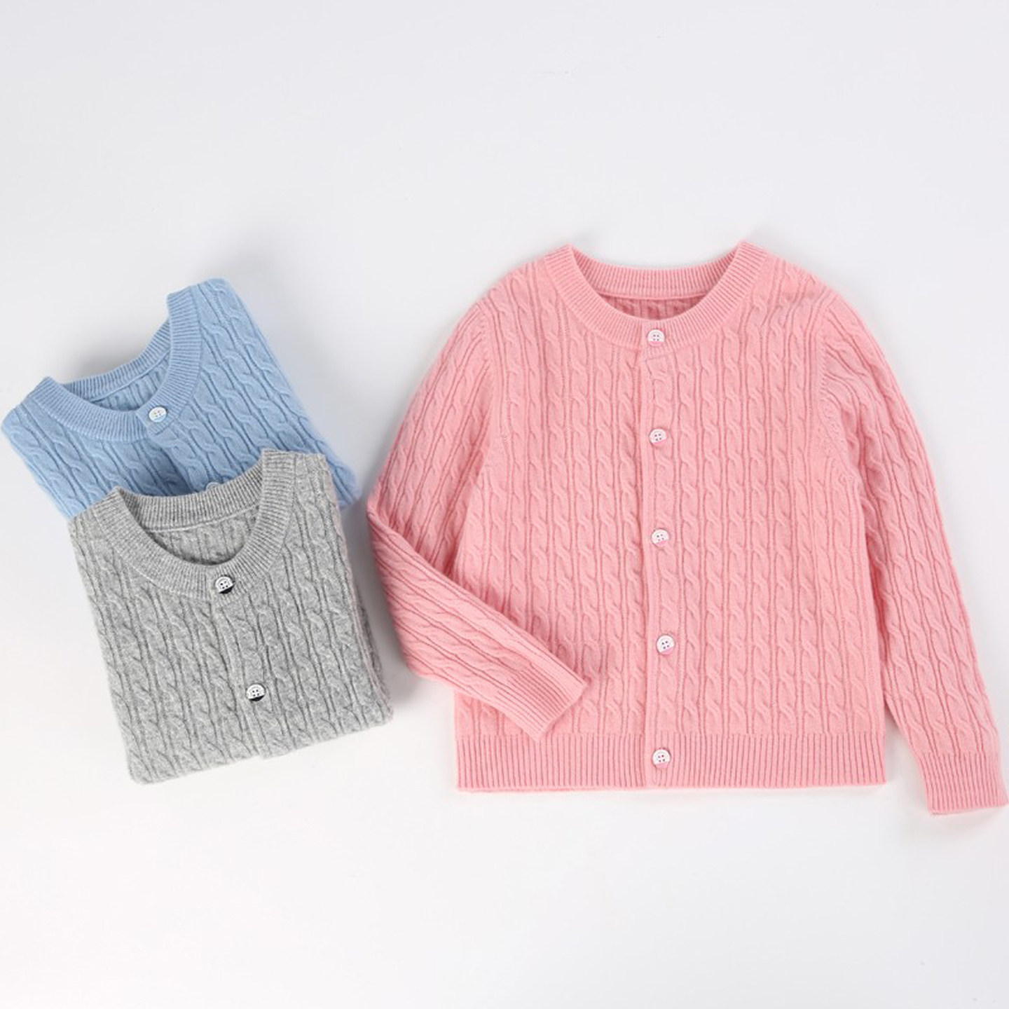 儿童毛衣开衫薄款针织羊毛2025新款女童外套纯色男童宝宝百搭洋气