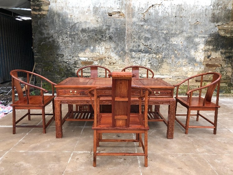 缅甸花梨茶台茶桌 大果紫檀茶海 红木茶台家具