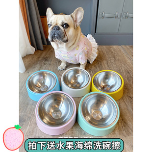 驼驼家 Super休普宠物不锈钢倾斜碗狗碗猫食盆防打翻护颈大小型犬