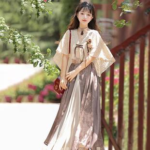 原创设计枯叶蝶中国风改良汉元素汉服女新中式套装日常