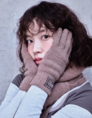 韩国正品采购 25新款rockfish柔软保暖氛围围巾手套套装 新年红