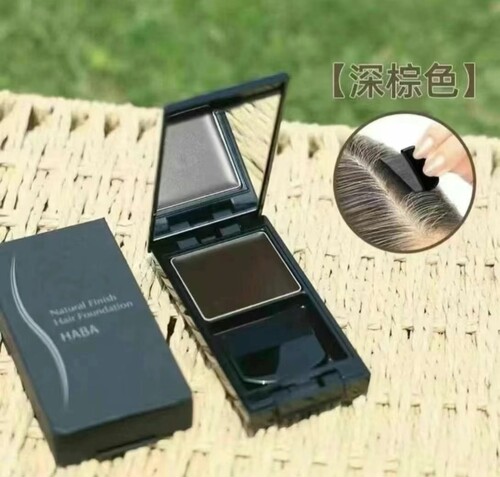 现货日本本土采购HABA遮白发粉饼无添加蓬松一次性遮盖白头发染发