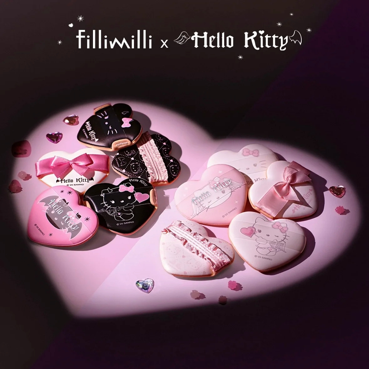 现货 韩国代购fillimilli&hellokitty天使恶魔联名限定款美妆粉扑