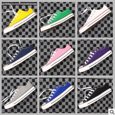 sneakers黄粉酒红高低帮帆布鞋