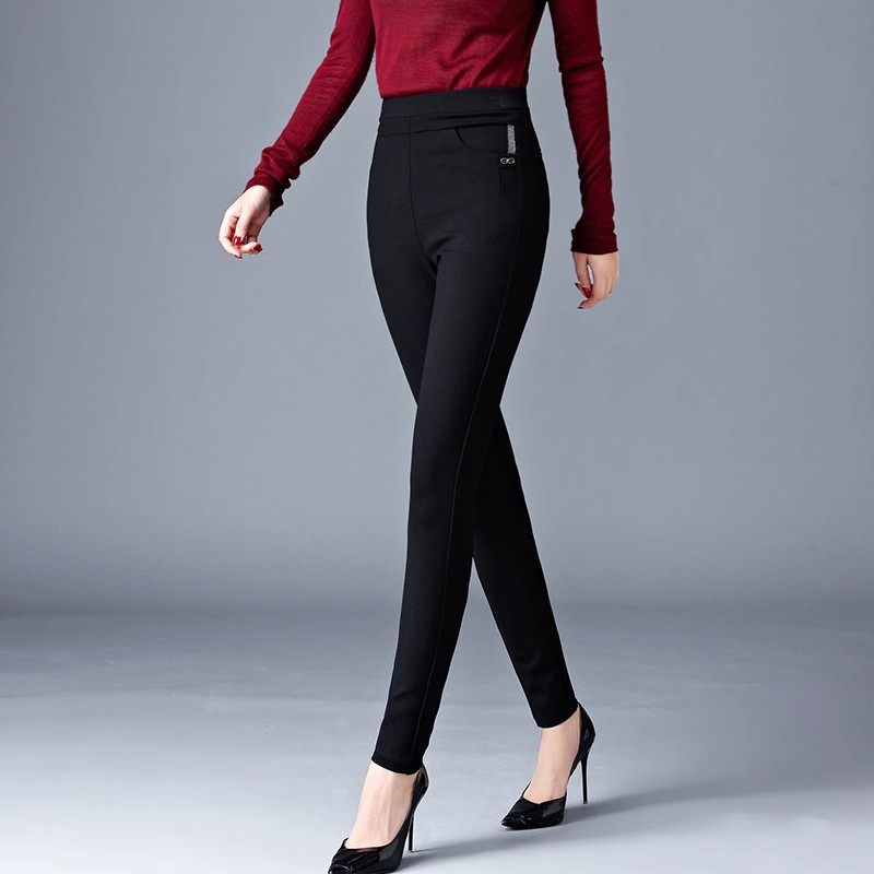 加绒打底裤女高腰外穿黑色紧身裤松紧秋冬弹力一体绒小脚裤配靴子,女装/女士精品,打底裤,淘宝优惠券,粉丝福利购,淘宝优惠卷