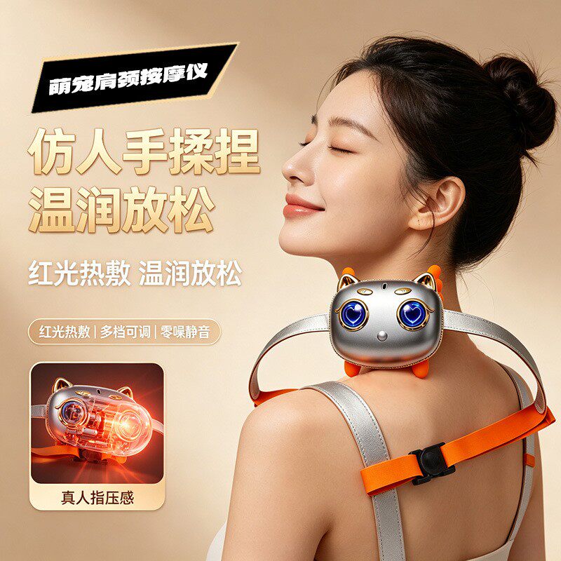 这萌宠会按摩!肩颈舒服到不想摘