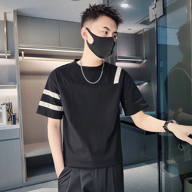 短袖t恤拼接青少年二杆上衣