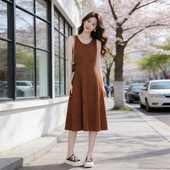 2026春季 裙子打底背心裙沙滩裙潮 显瘦中长款 新款 吊带连衣裙女韩版