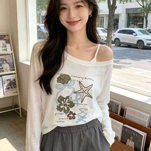 薄款长袖T恤女莱赛尔天丝棉t上衣