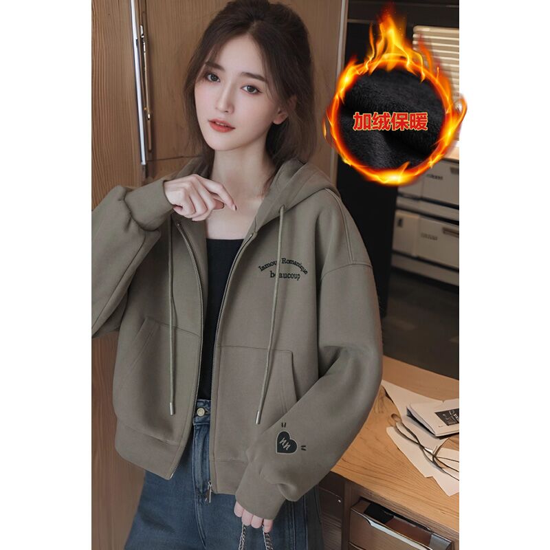 秋款加绒宽松显瘦韩版刺绣卫衣女