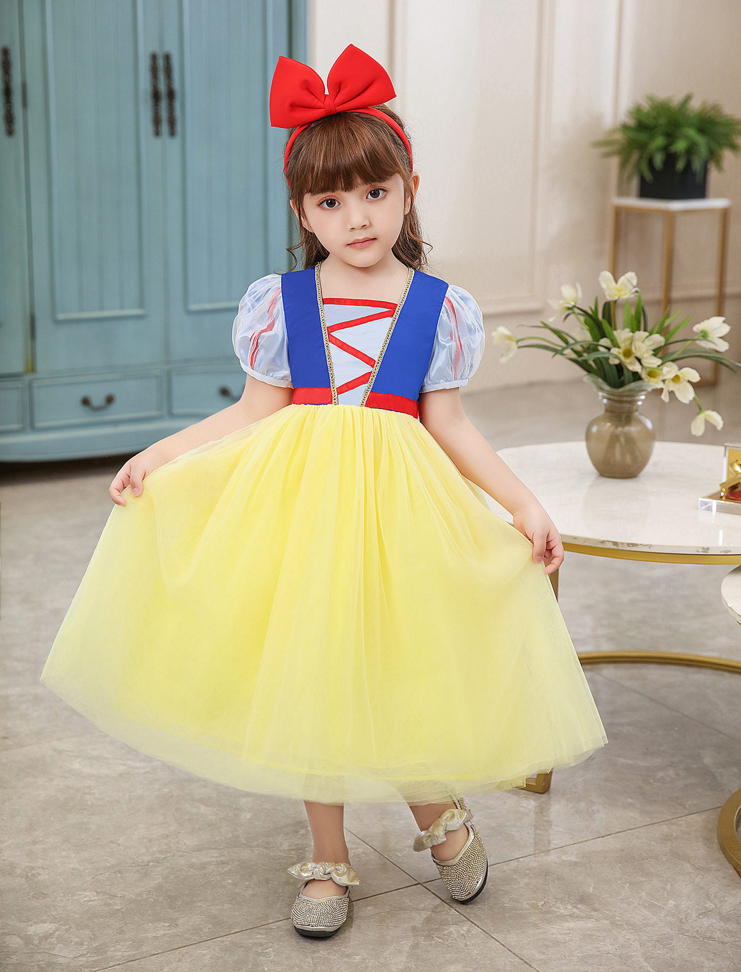 女童连衣裙新款童装网红白雪公主裙小女孩洋气仙女时尚潮儿童裙子