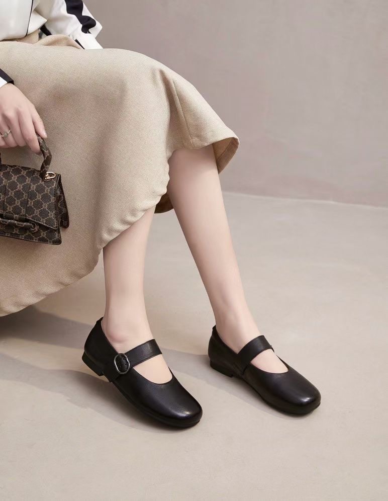 2026新款欧洲站夏季一字带扣玛丽珍鞋皮面透气平底浅口单鞋女欧货,女鞋,玛丽珍鞋,淘宝优惠券,粉丝福利购,淘宝优惠卷