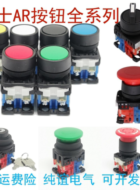 带灯按钮AR22FOR平钮AR22F0L带灯AR22F5R自锁AR22EOL高头开关EO5L